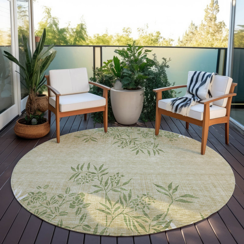 Tapis intérieur / extérieur Lac avec envers antidérapant, Rond 8 pi