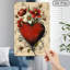 Impression sur toile Rustic Floral Red Heart - Urban Studio-200636945