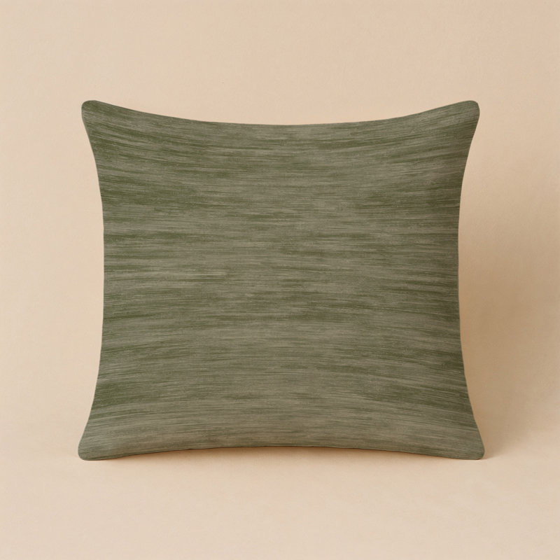 Coussin décoratif intérieur et extérieur Tabriz, Carré 16 po, Brun / vert foncé