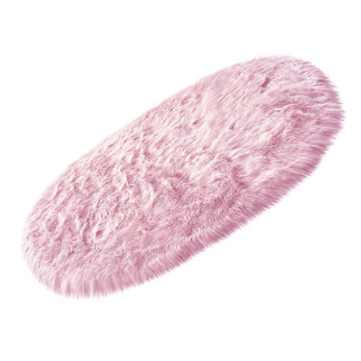 Mar Vista Oval Solid Color Faux Sheepskin Rug