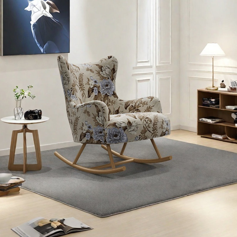 Ergonomically designed jacquard rocking chair