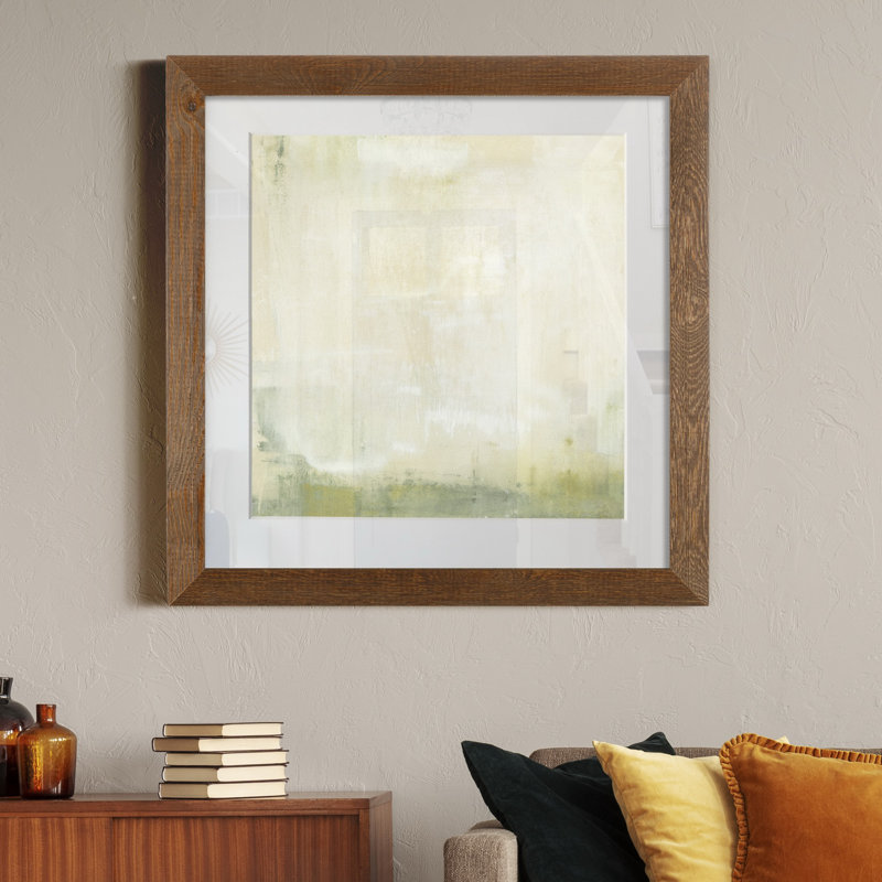 "Olive horizon I", impression sur papier, Érable encadré, H 17 po x l 17 po x P 1,5 po