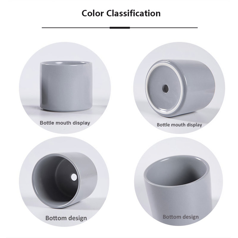 Zelal 2-Piece 4.5" Ceramic Pot Planter Set, Gray