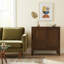 Armoire de rangement basse Mid-Century moderne en bois franc avec portes coulissantes Harper-681507109