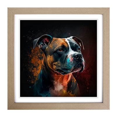 Staffordshire Bull Terrier Digital - Framed Print