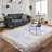 2x6 Washable Hallway Runner Rug – Non-Slip, Low Pile, Abstract Design with Rubber Backing for Kitchen, Laundry, Entryway, Grey