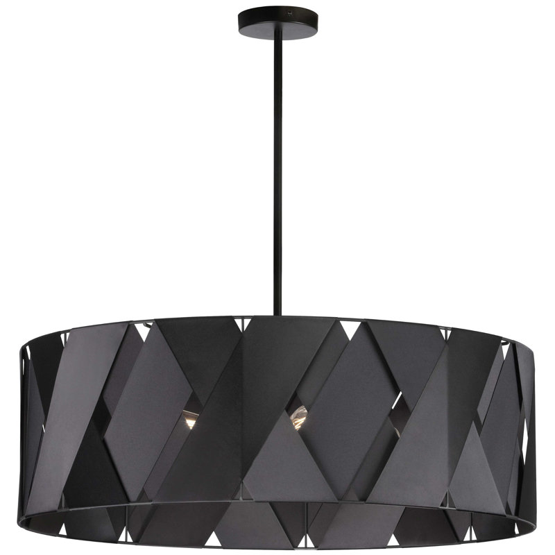 Lustre incandescent 4 lumières Antisha, blanc mat avec ruban blanc, Noir, Noir