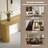 Curved Console Table With Unique Vertical Stripes, For Living Room, Study & Entryway-1184511791