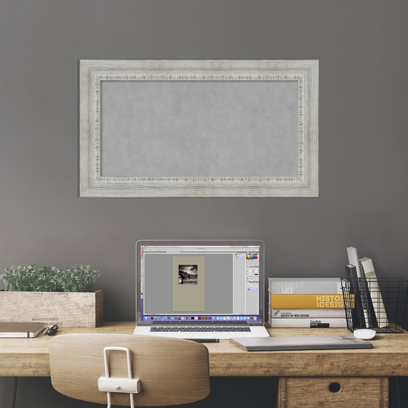 Magnetic Metal Corkboard / Bulletin Board, 16" H x 28" W