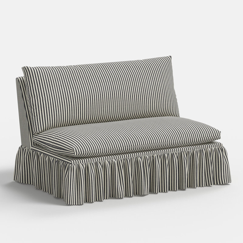 Stoffer Home x Cloth and Co. Thelma Settee, Jane Stripe Carbon