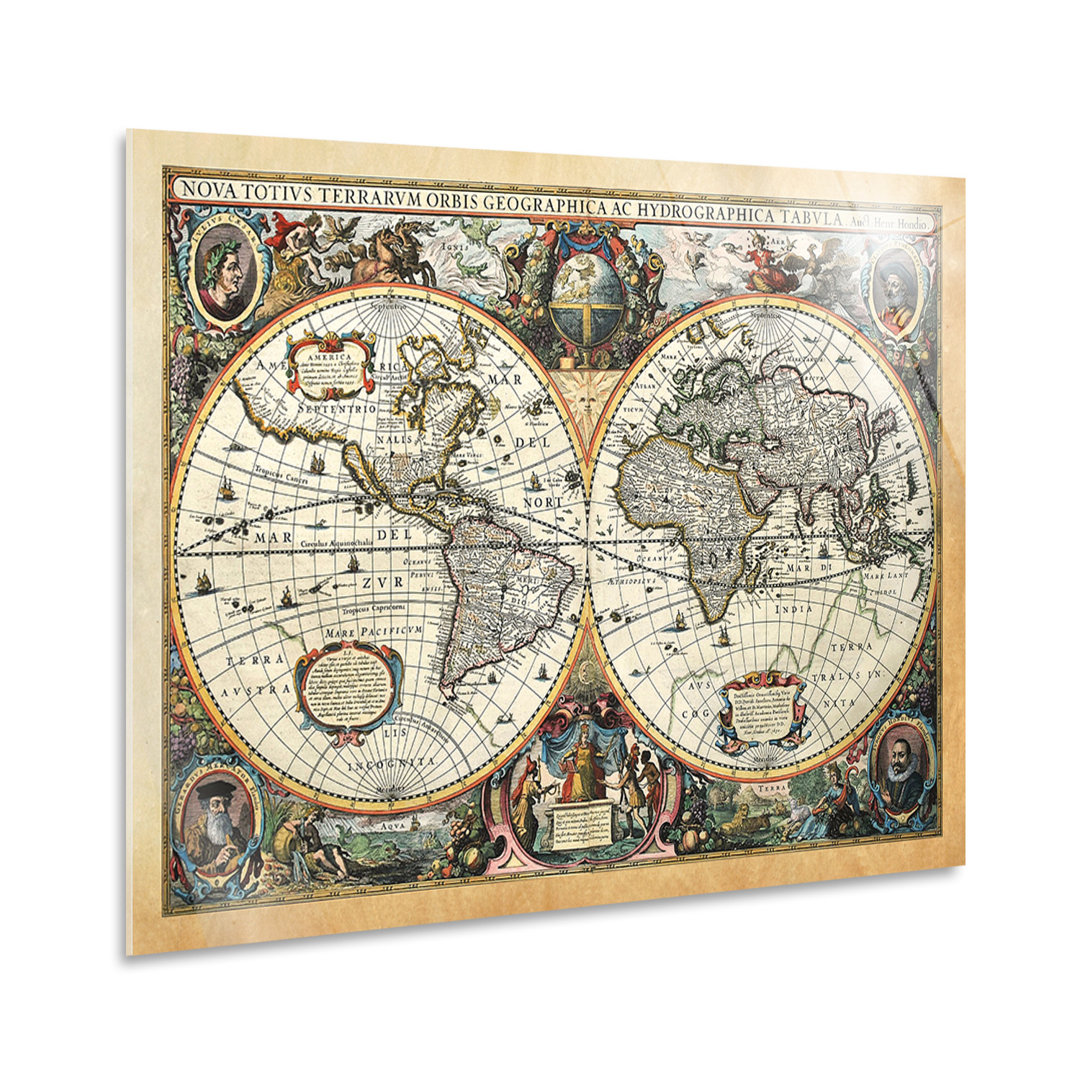 Wandbild World Map Nova Terrarum Orbis von Giallobus