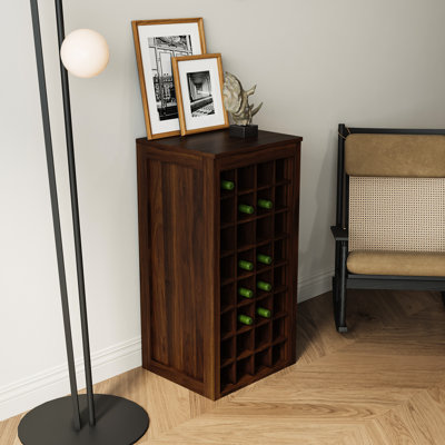 Buffet modulaire pour 32 bouteilles de vin - Finition noyer brun avec capacité 32