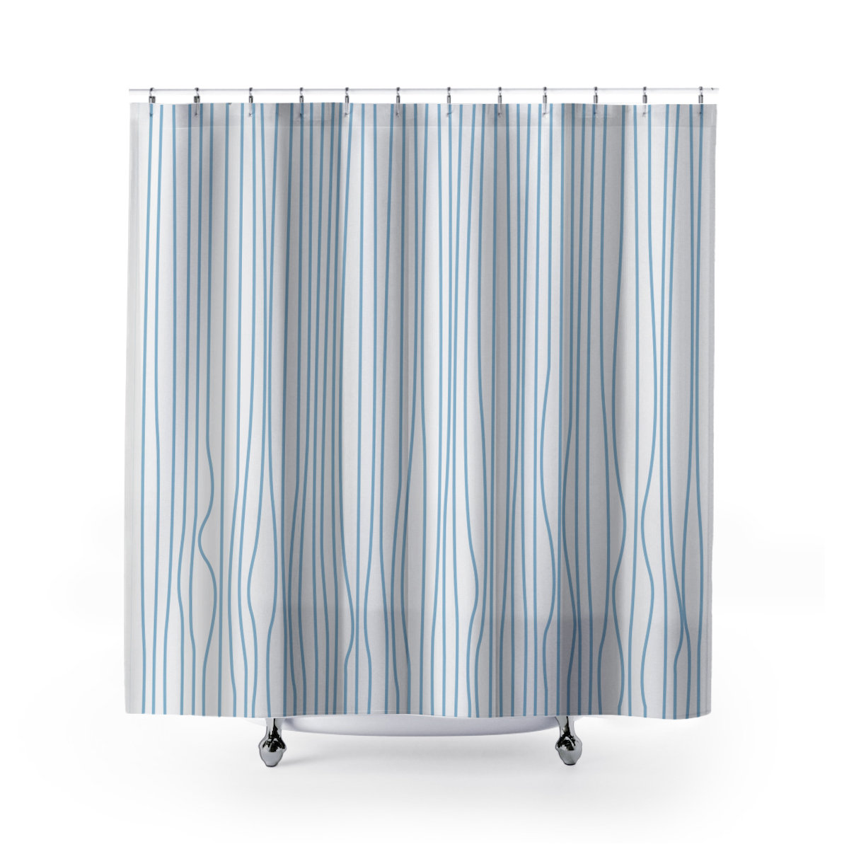 Coco Polyester Shower Curtain, Blue