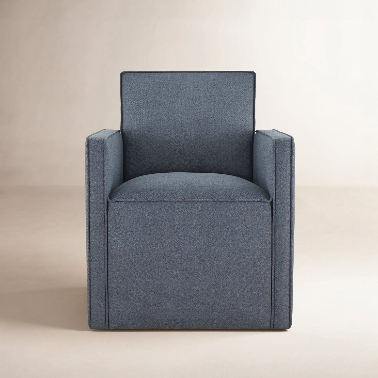 Henley Linen Dining Armchair, Linen Effie Indigo