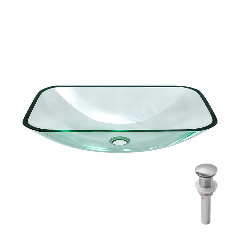 Lavabo vasque de salle de bain rectangulaire au-dessus du comptoir