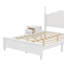 Ensemble de chambre à coucher moderne 3 pièces avec lit plateforme et 2 tables de chevet avec tiroirs-1252360000-1252360003