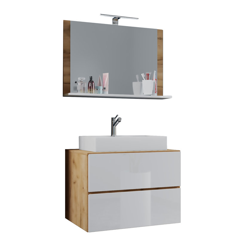 Raquita Bathroom Furniture Suite, Oak/White