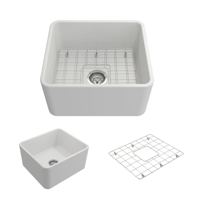20'' L Kitchen Sink, Matte White