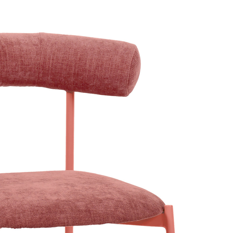 Tabouret de bar et de comptoir en velours Geraldina, Tabouret de comptoir (siège d'une hauteur de 25,4, Mauve