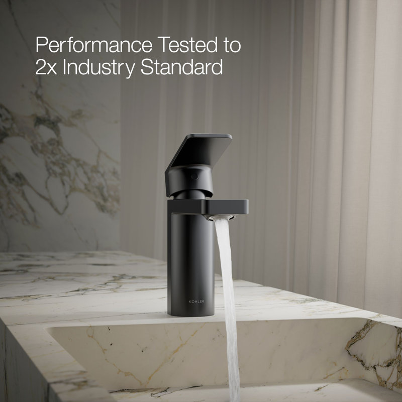 Parallel Single-Handle Bathroom Sink Faucet, Single-Hole Faucet with Pop-Up Drain, 1.0 GPM, Matte Black