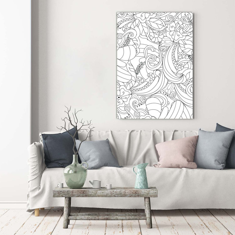 Zentangle Background - Wrapped Canvas Print