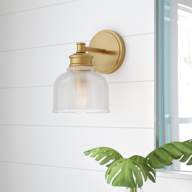 Kimberlee 1 - Light Dimmable Armed Sconce in Natural Brass, Natural Brass