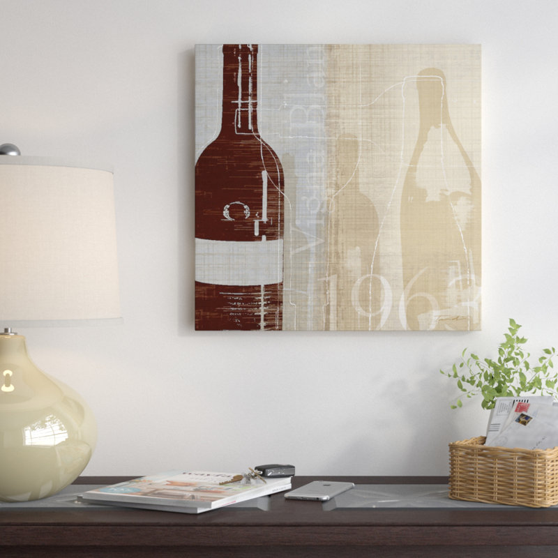 «Bordeaux II», impression sur toile tendue, H 18 po x l 18 po x P 1,5 po, Toile avec cadre flottant noir, Pas de tapis
