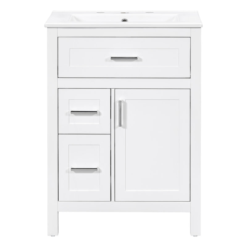24 Inch Bathroom Vanity with Ceramic Sink