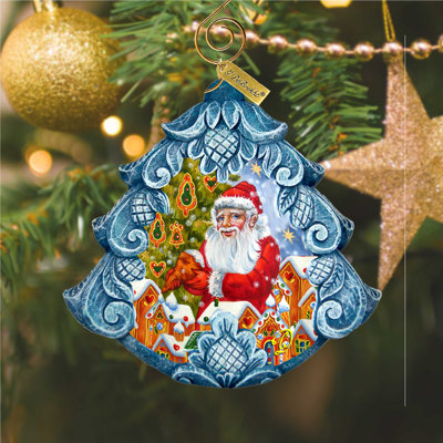 Ornement de Noël en forme de père Noël givré