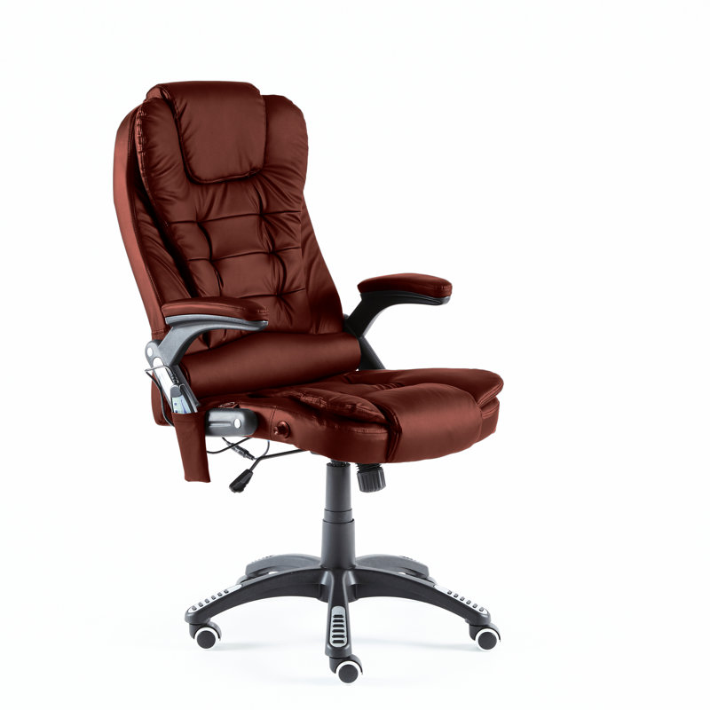 Inbox Zero Executive Chair with Headrest, Burgundy