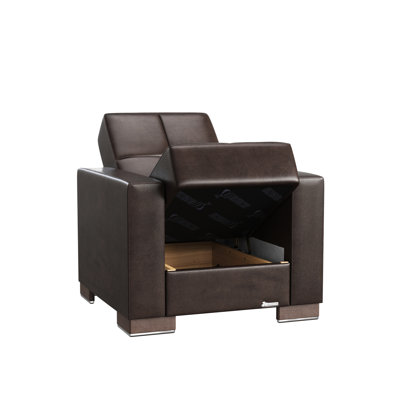 Armchair In With Storage - Fashionable Design. Easily Convertible To Sleeper. Build Compartment And Functional. Ideal For Small Spaces. Easy Maintenance