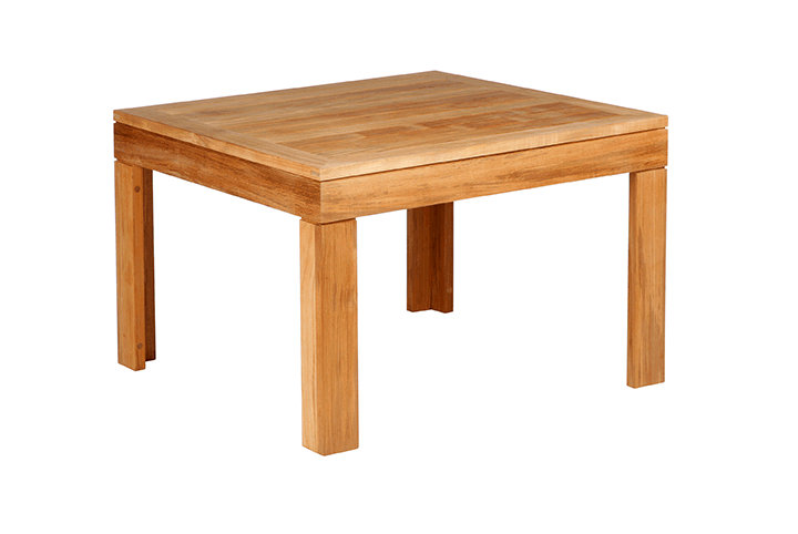 Linear Outdoor Square Teak Side Table