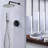 10" Matte Black Roud Rain Shower Head and Handheld Shower Head Set-119149779