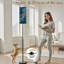  Lampe sur pied 68,5 "à méduse or bleu complexe Tentacules perlée à intensité variable avec abat-jour en lin et ampoule DEL incluse