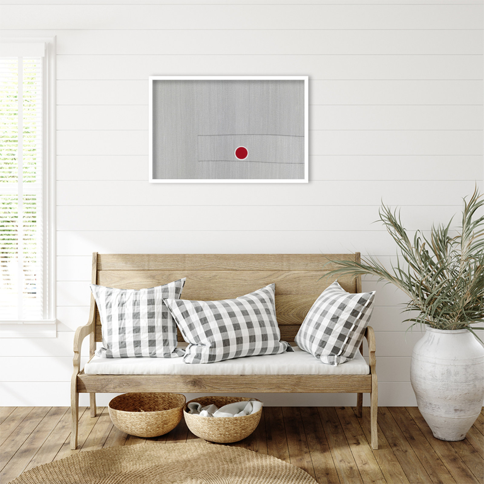 Grey Drawing Fifty Seven Print, White, 22" H x 33" W x 1" D