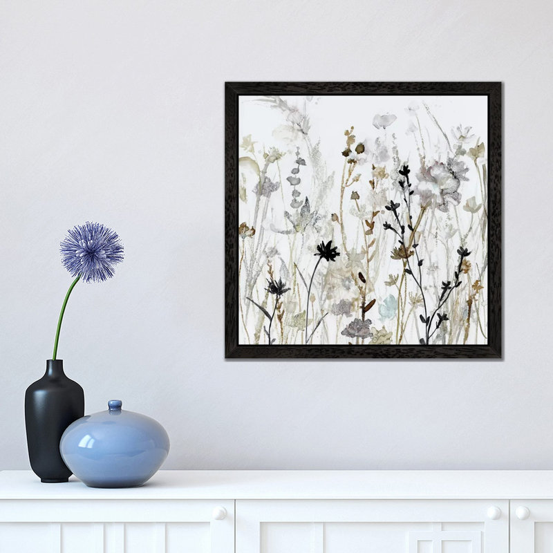 Wildflower Mist II - Print on Canvas, Black Floater Framed, 66.04 cm H x 66.04 cm W