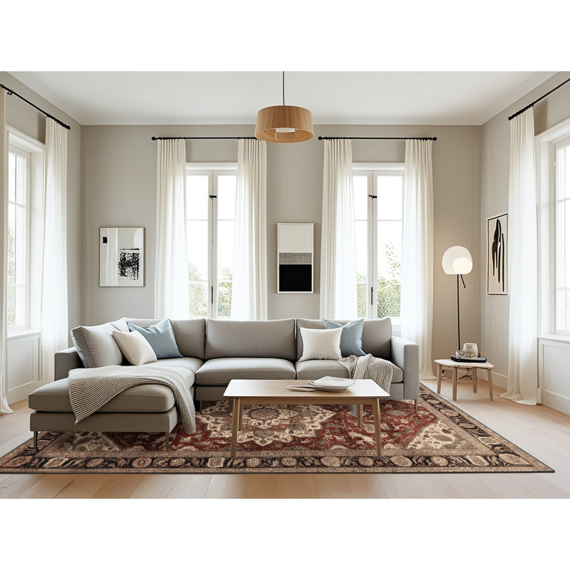 Tapis brun lavable à la machine, Rectangle 6 pi x 9 pi
