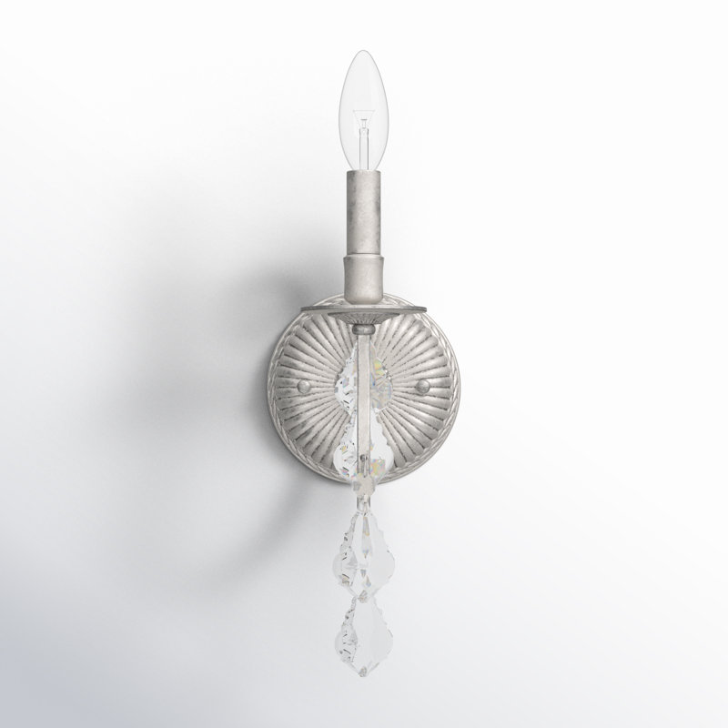 Archivaldo Candle Wall Light, Olde Silver