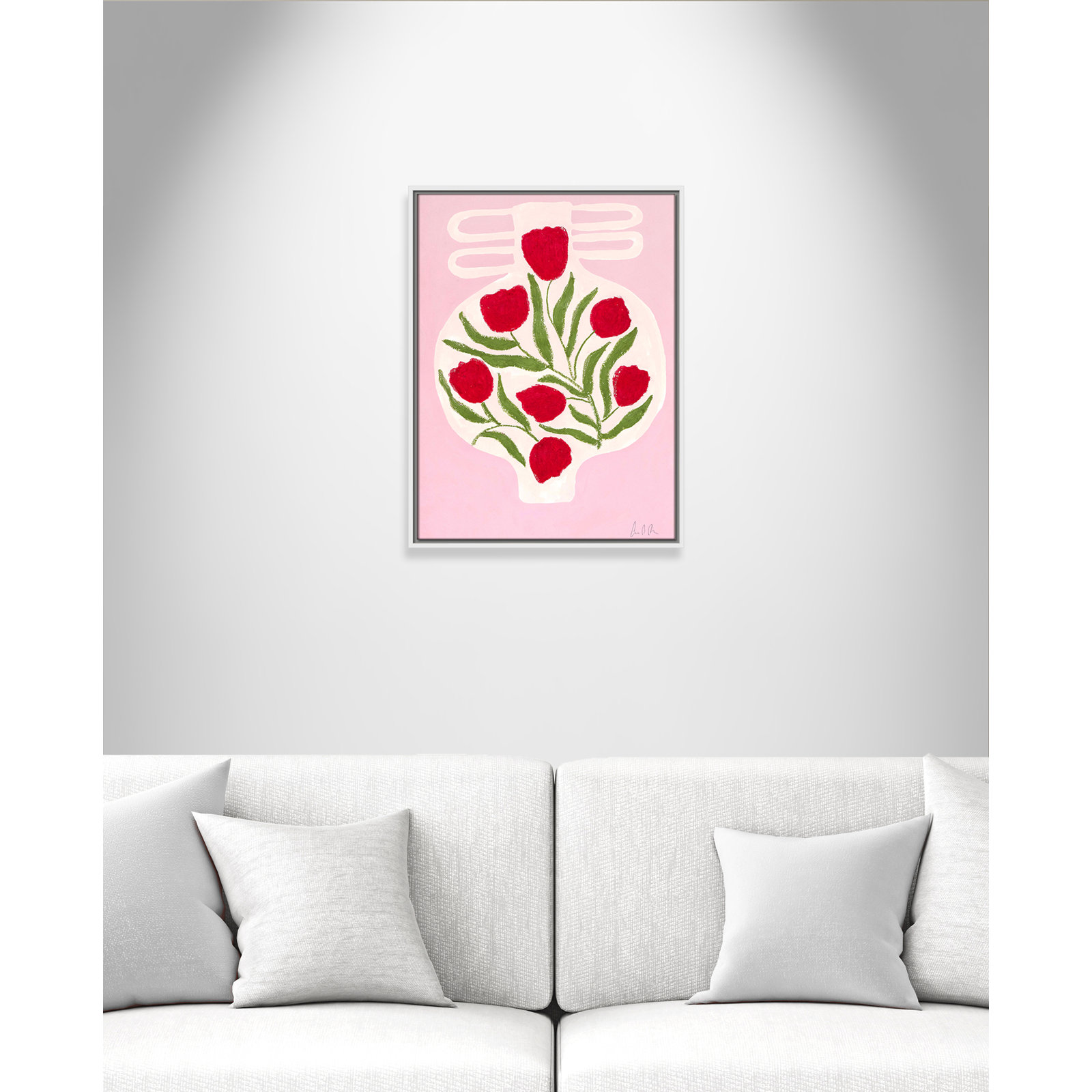 Vase No. 02 Print by Camilla Bergqvist, 25.5" H x 19.5" W, White