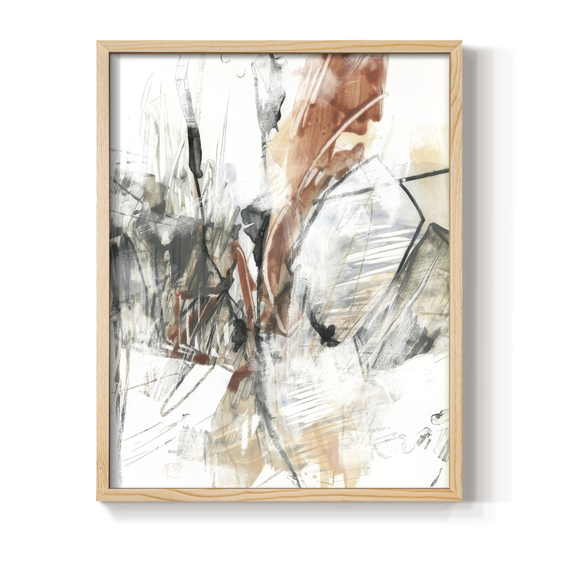 «Oxide Manuscript I», reproduction encadrée - bois massif, Naturel, H 21 po x l 17 po