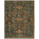 Edna Wool Oriental Area Rug in Blue