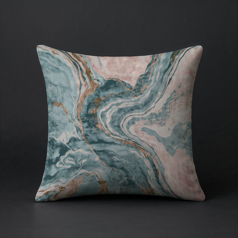 Coussin décoratif intérieur et extérieur Modern, Gris abstrait 36, Carré 16 po