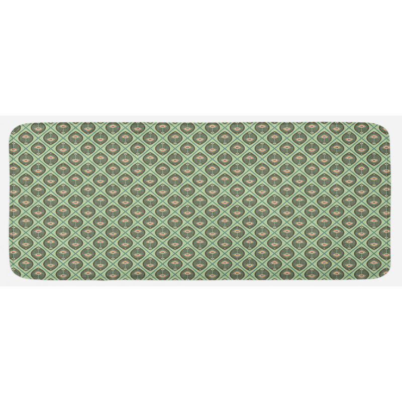 Tapis de cuisine graphique brun clair