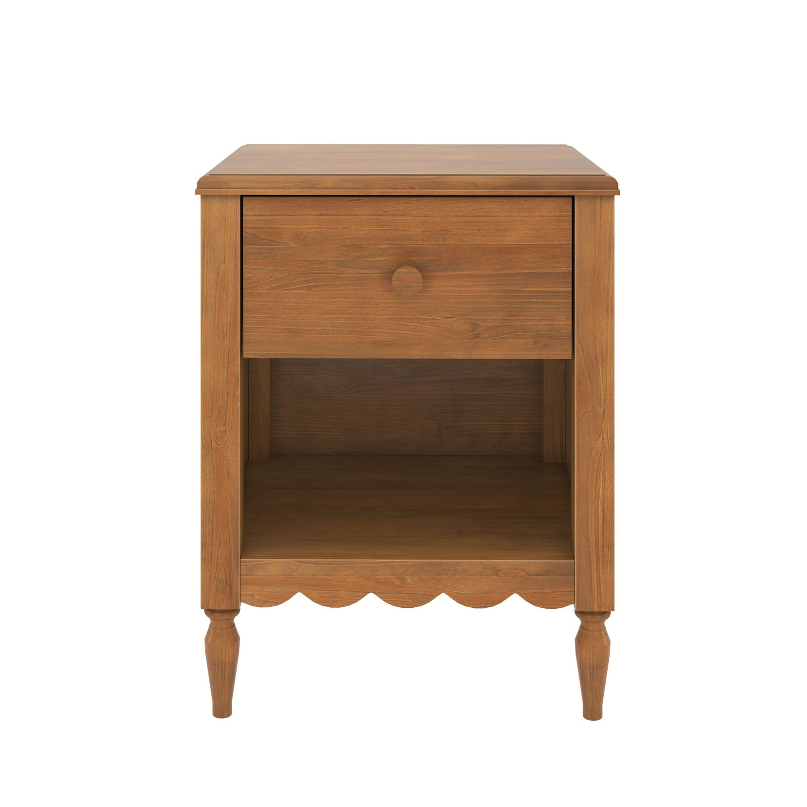 Dolly 1 Drawer Nightstand With Shelf, Pecan