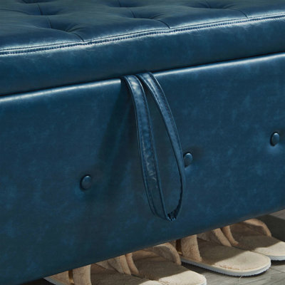 Banc avec repose-pieds 48 po avec rangement, banc pour chambre à coucher, salon, couloir