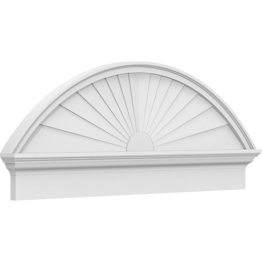 Segment Arch Sunburst Architectural Grade PVC Combination Pediment Ekena Millwork 