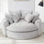 Fauteuil d'appoint rembourré en tissu chenille-83301236