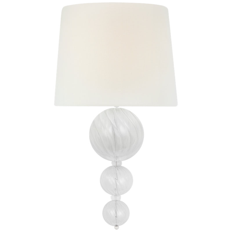 Talia 1 - Light Flush Mounted Sconce, Plaster White/Clear Swirled