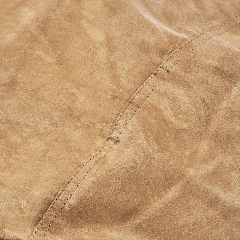 Fauteuil à billes cylindrique en suède Jasper, Tissu beige