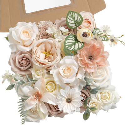 Flesh Fleurs artificielles Soie Faux Roses Pivoines Verdure